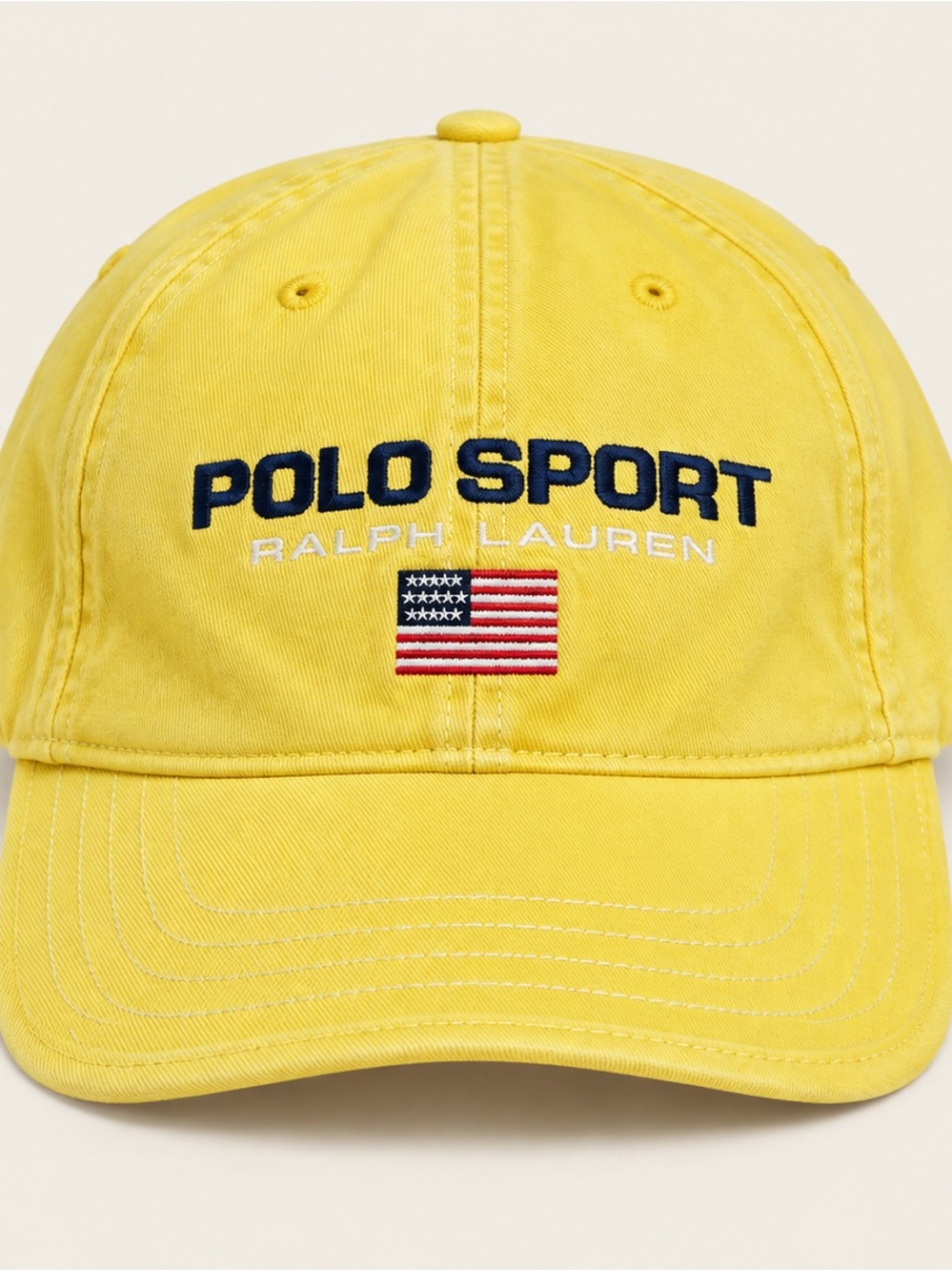 Rare Vintage 90s Polo Sport Ralph Lauren USA Flag Spell Out Strapback Hat Cap